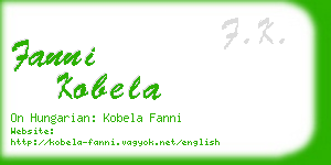 fanni kobela business card